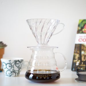 V60 clear plastic pour over coffee brewer